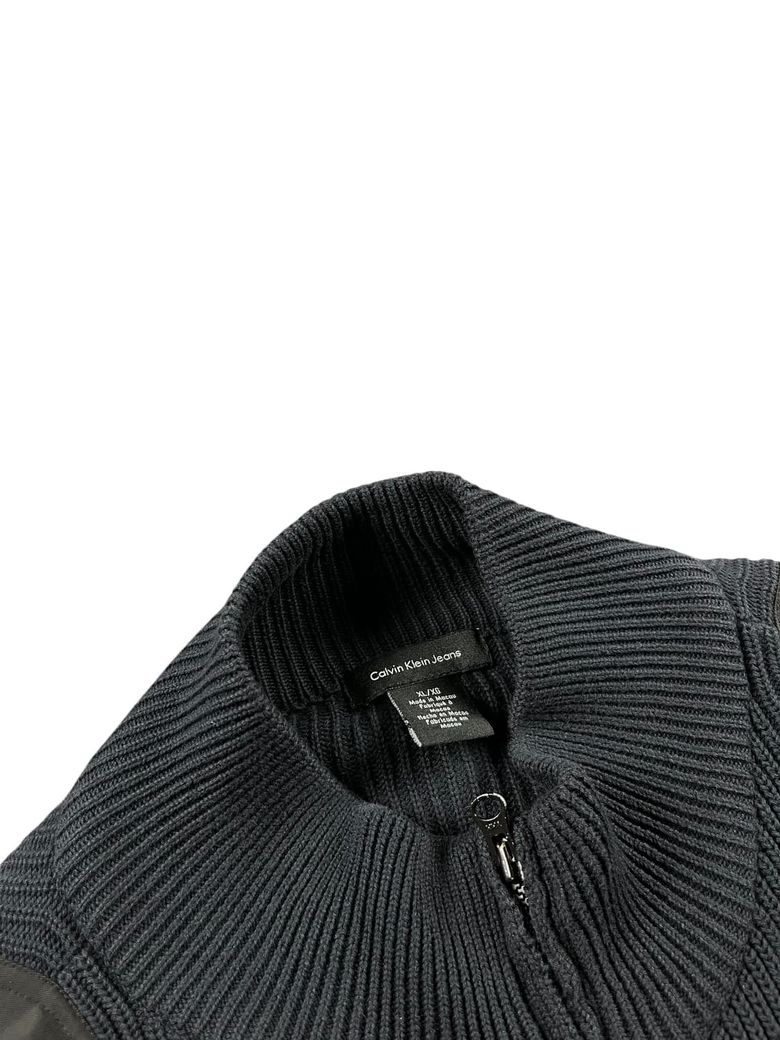 00s Calvin Klein Jeans 나일론 도킹 니트 집업 상품이미지5