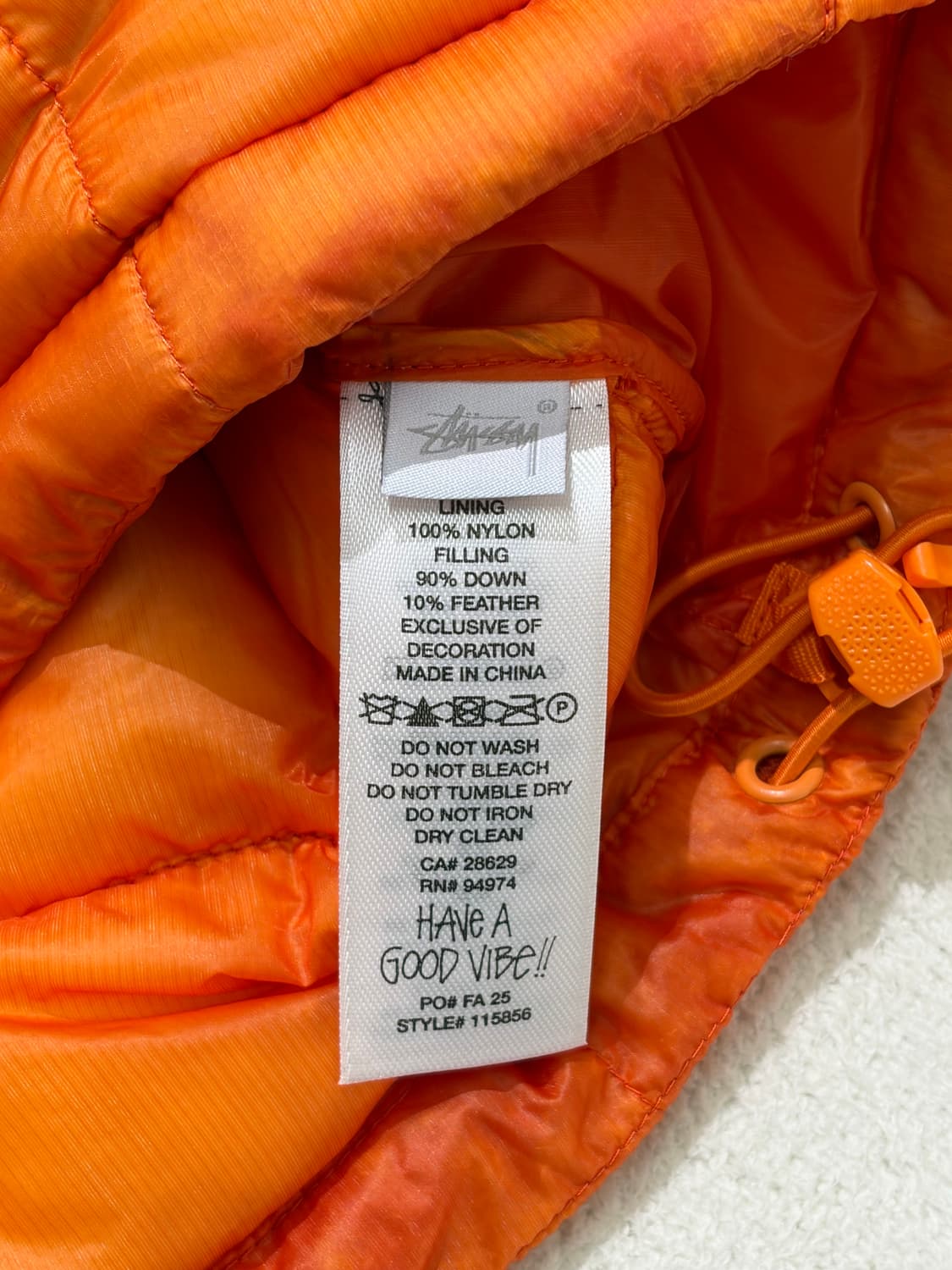 스투시 미드웨이트 후드 푸퍼 패딩 S사이즈 오렌지 상품이미지4