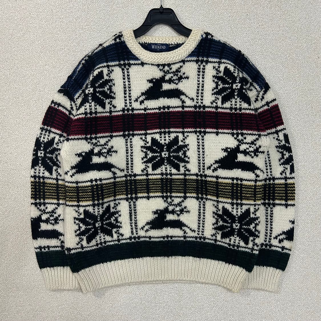 (L) WEEKEND 빈티지 노르딕 패턴 니트 상품이미지1