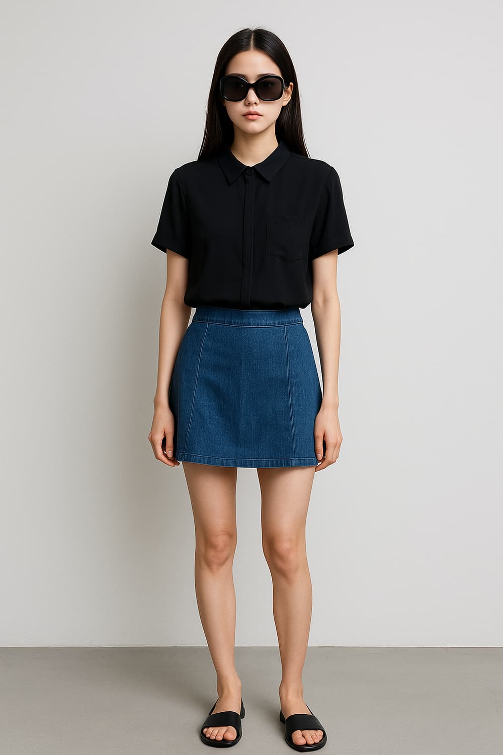 띠어리 블랙 실크 셔츠_S 상품이미지1