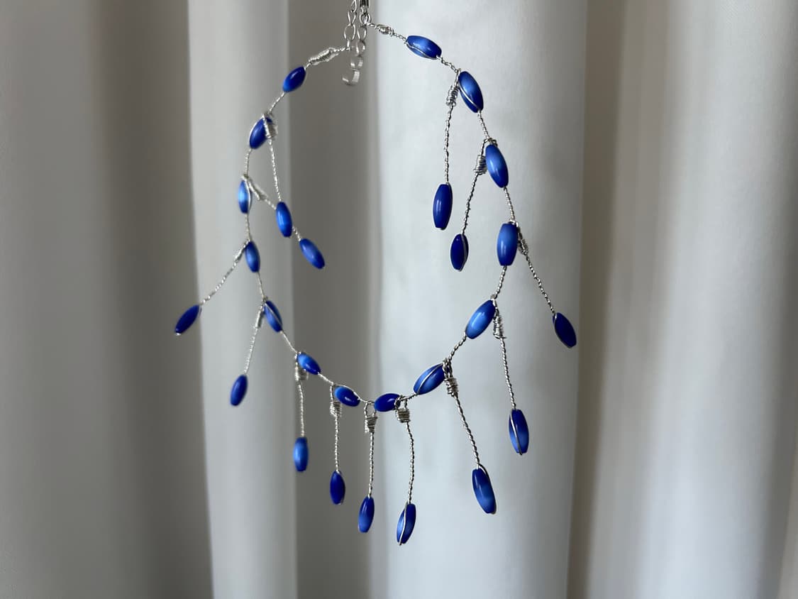 블루 캣츠아이 드롭 와이어 초커 상품이미지2