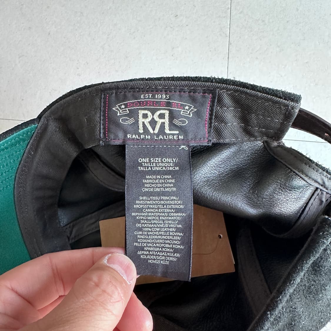 [새상품] RRL 랄프로렌 러프아웃 리얼 스웨이드 볼캡 블랙 OS  상품이미지6