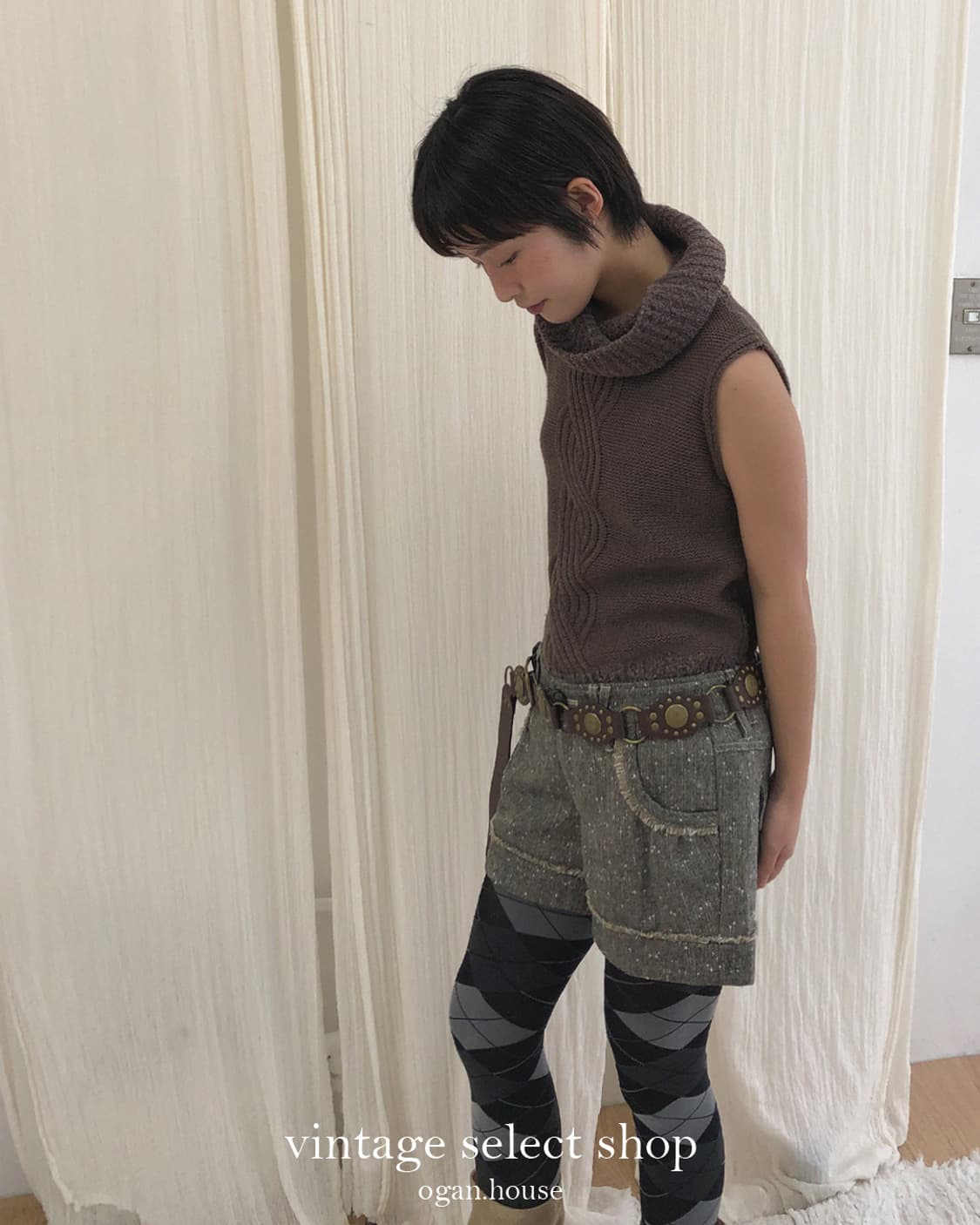 vintage twist knit vest top 상품이미지6