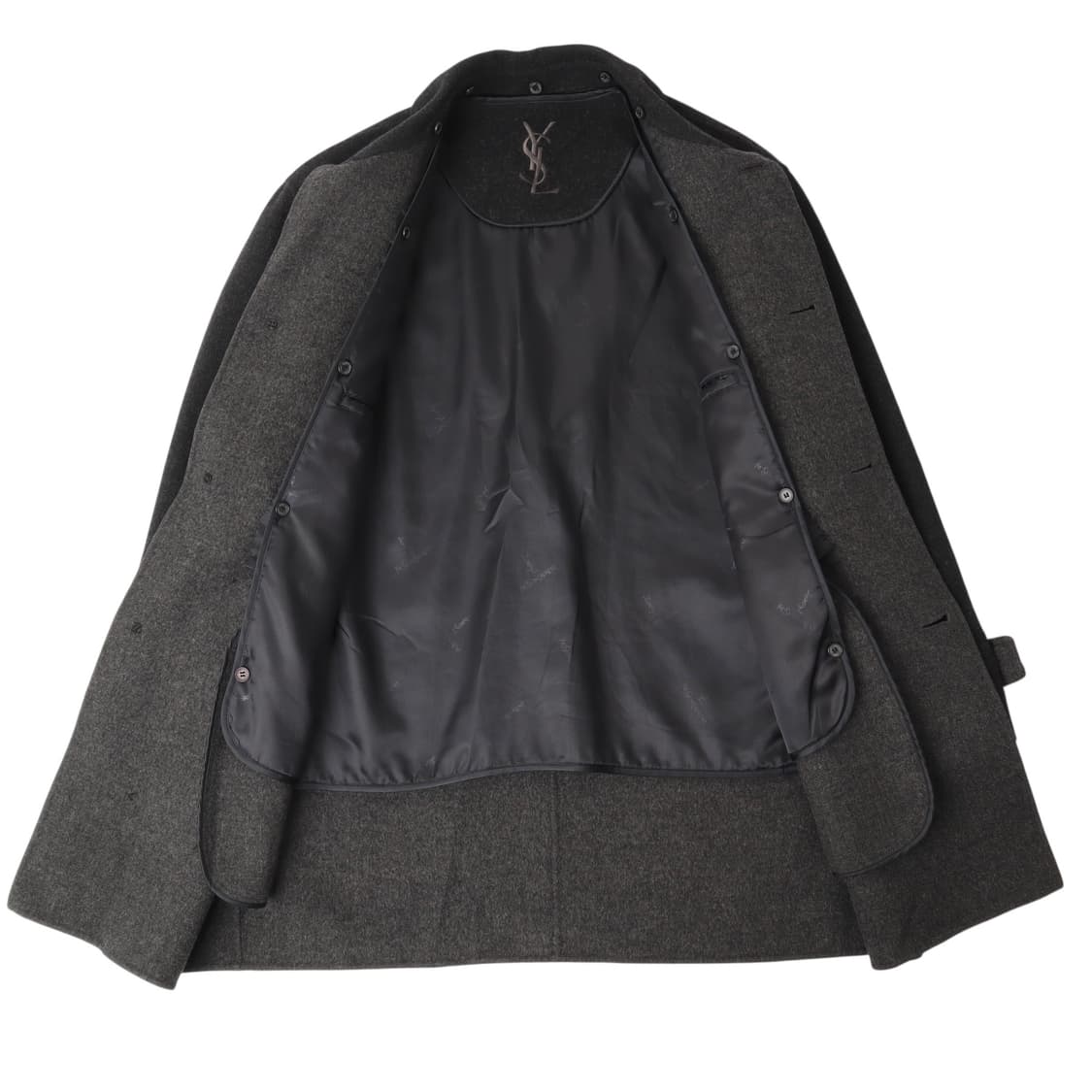 입생로랑 뿌르 옴므 챠콜 캐시미어 블렌드 울 하프 코트 상품이미지10