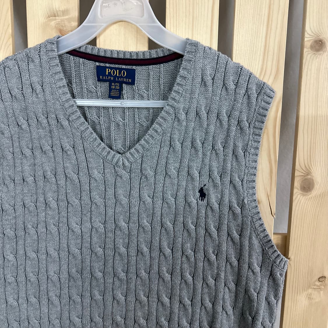 (L) 폴로 랄프로렌 그레이 케이블 니트 베스트 상품이미지4