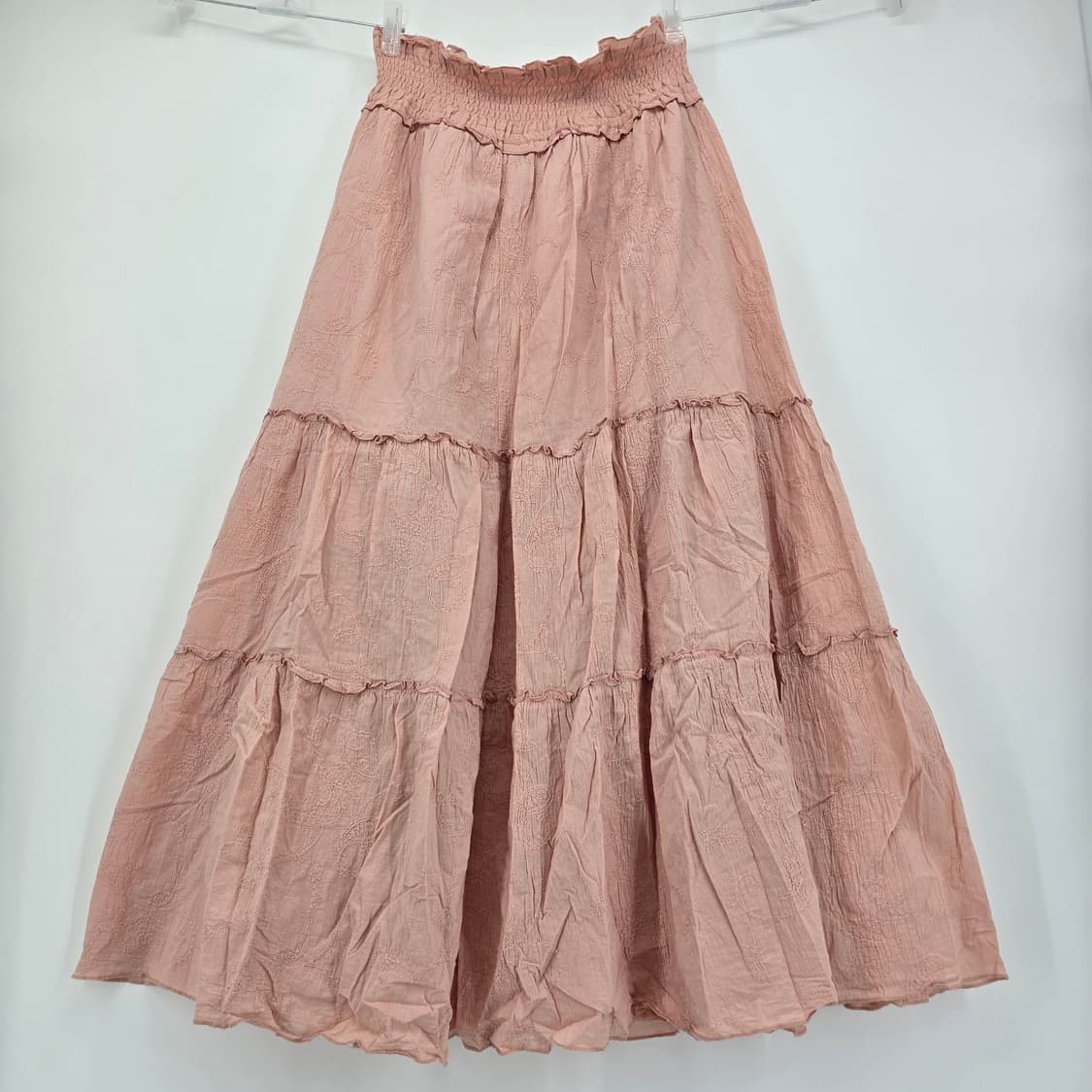 자수 캉캉 롱스커트 밴딩 코튼 스커트 상품이미지9