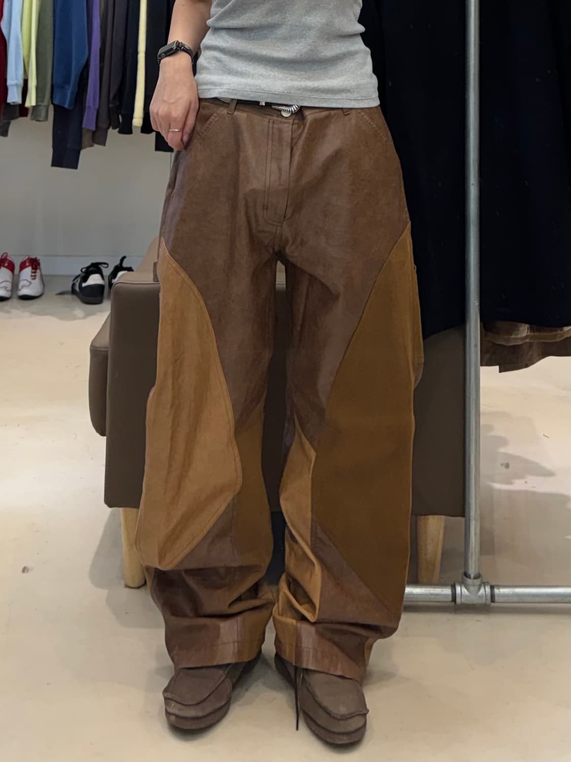 앤더슨벨 레더 패치워크 팬츠 상품이미지5