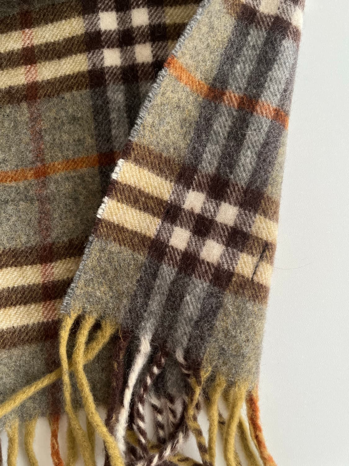 버버리 빈티지 램스울 머플러 카키 상품이미지4