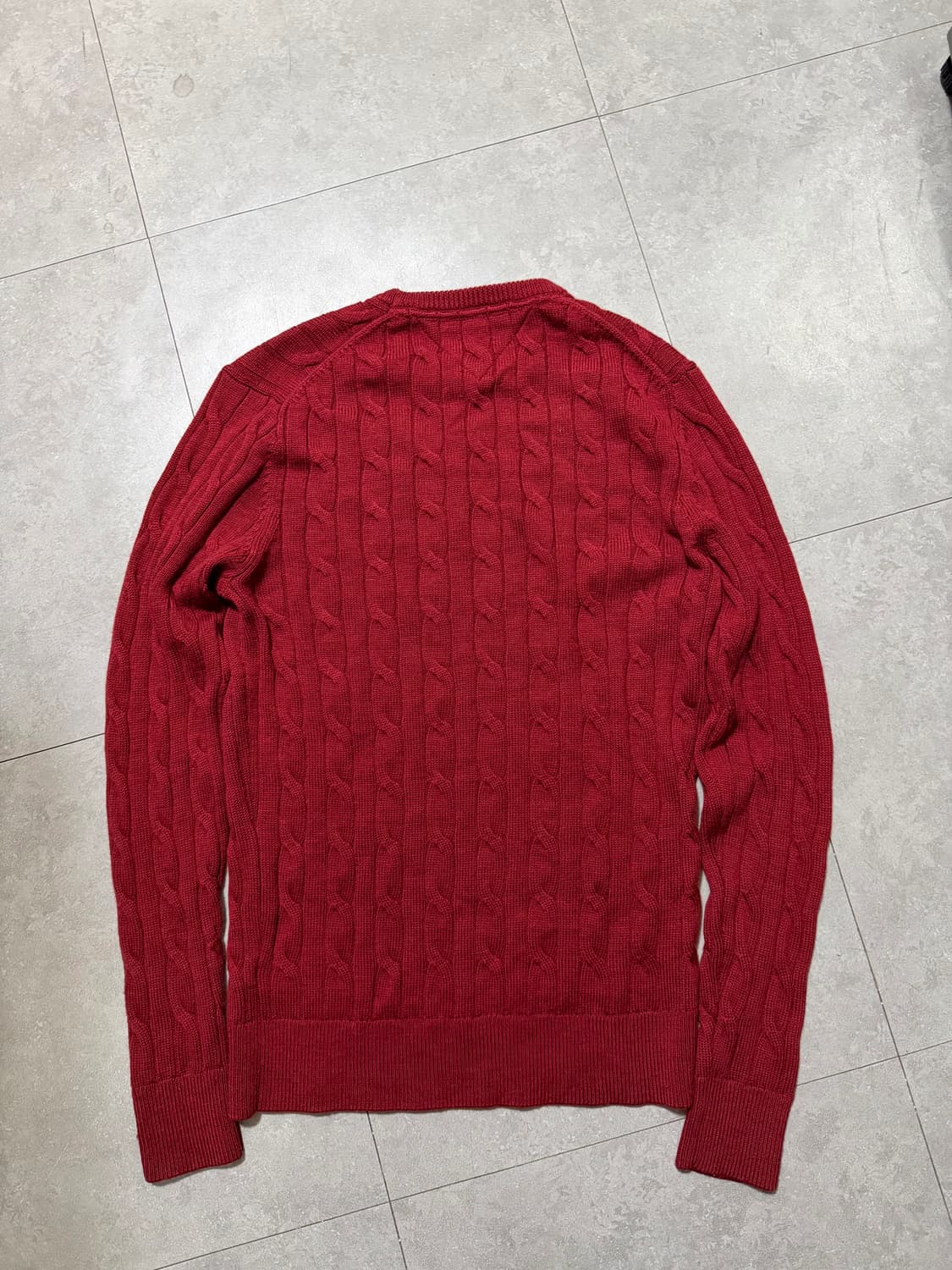 타미힐피거 버건디 프리미엄 울 케이블 니트 100size   상품이미지7