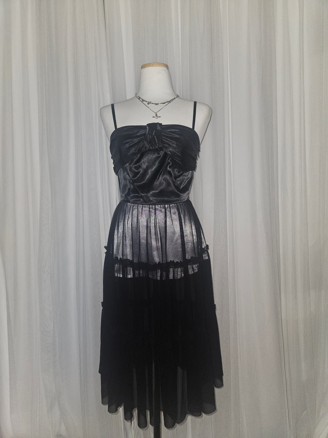 빈티지 공겜여주 히메 리본 퍼플 드레스 상품이미지2