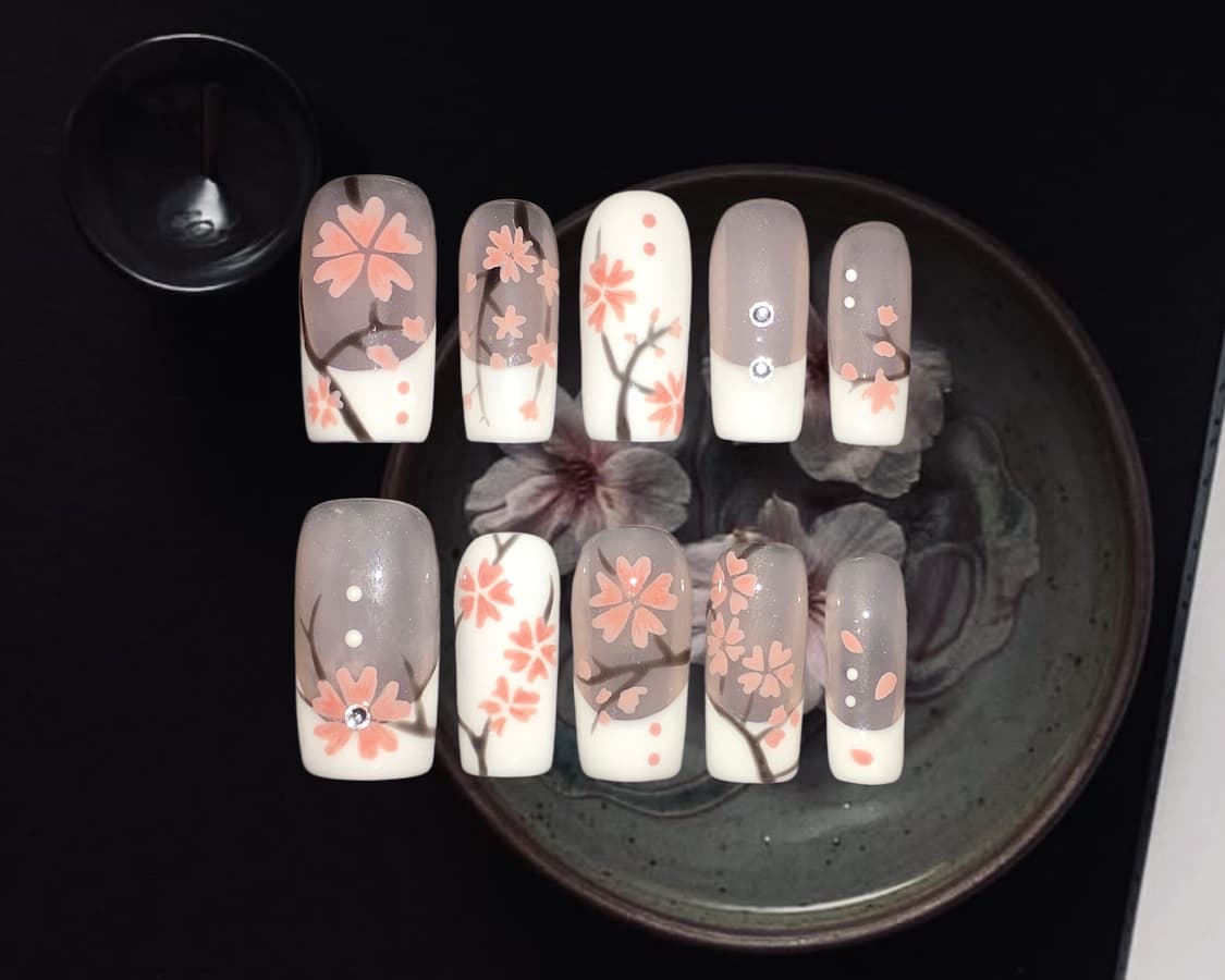 🪷SAKURA🪷 / 오리엔탈 벚꽃 네일팁 프레스온 네일 상품이미지1