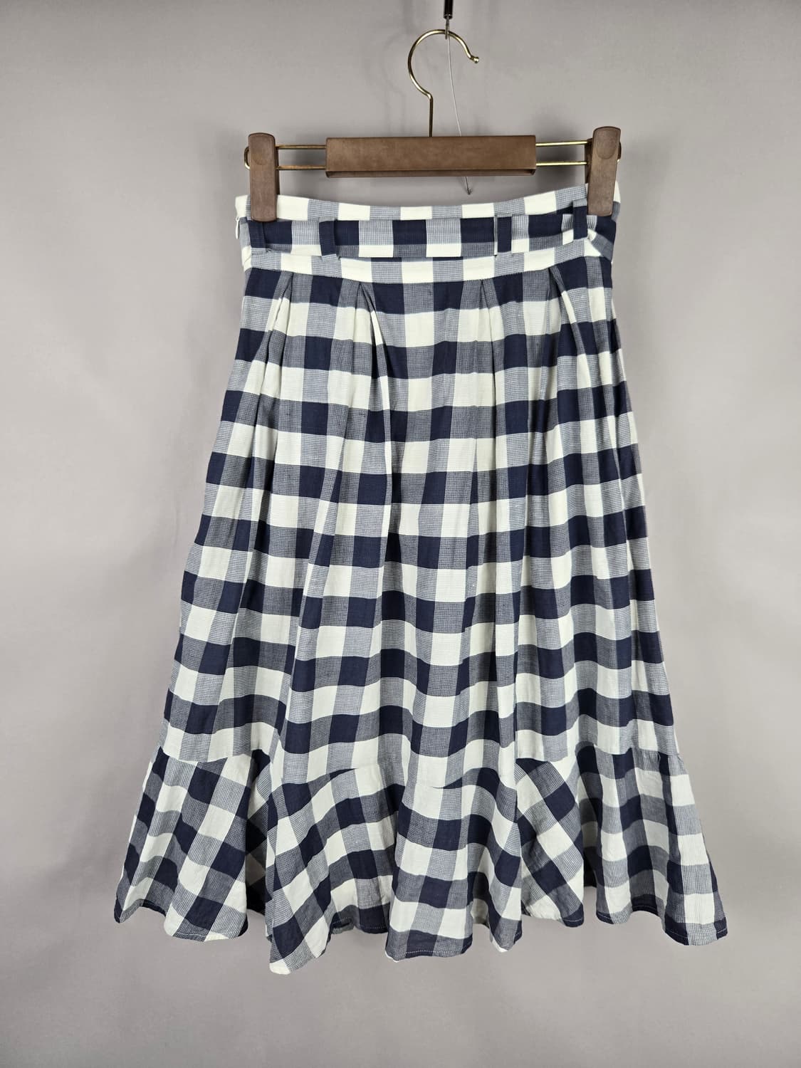 [무료배송]클럽모나코 0 여성 허리 리본 체크 플레어 미디 스커트 치마 상품이미지5