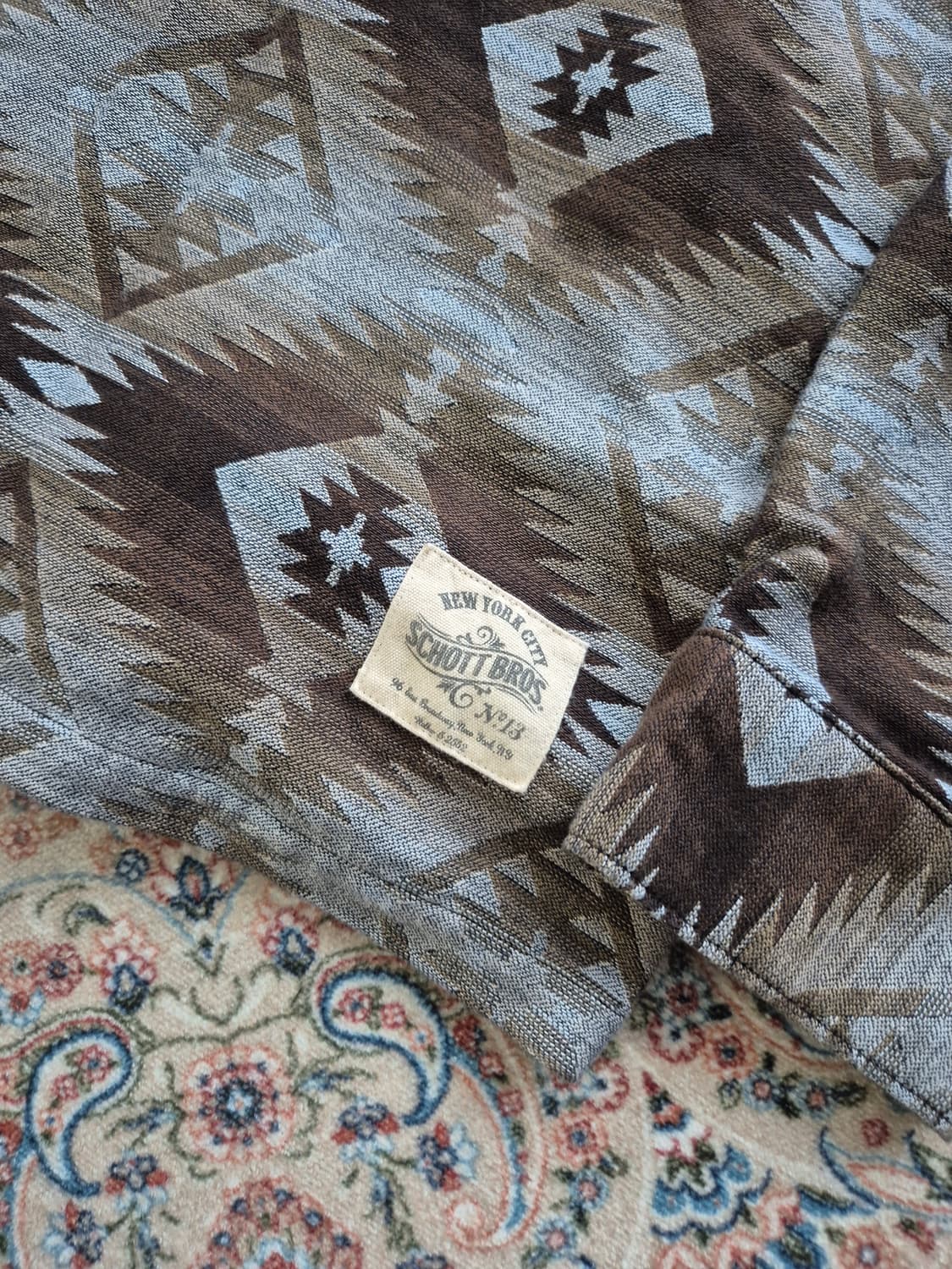 일본 제조 쇼트 나바호 패턴 셔츠 상품이미지3