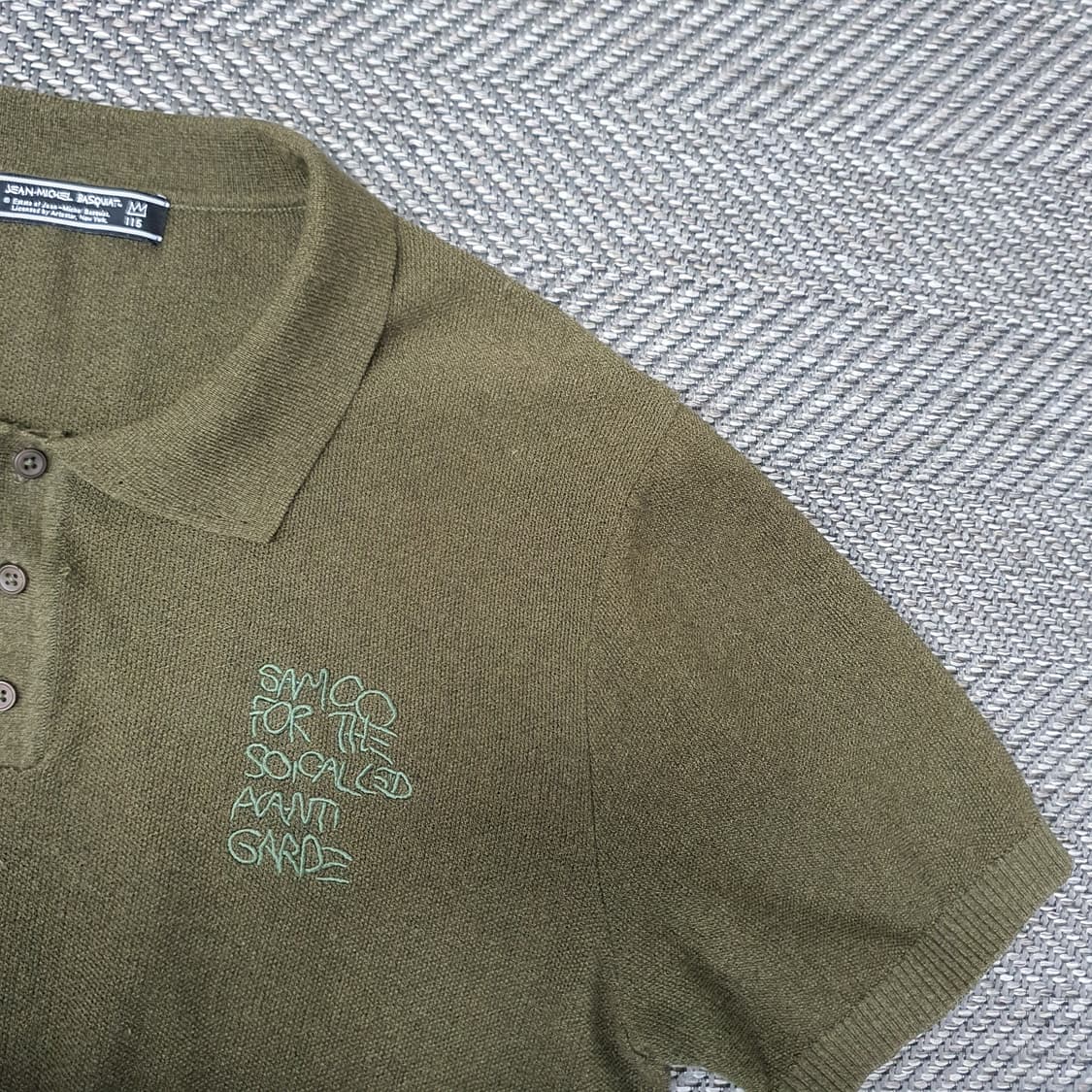 장미쉘바스키아 반소매 니트 카라티 남자105~110 상품이미지3