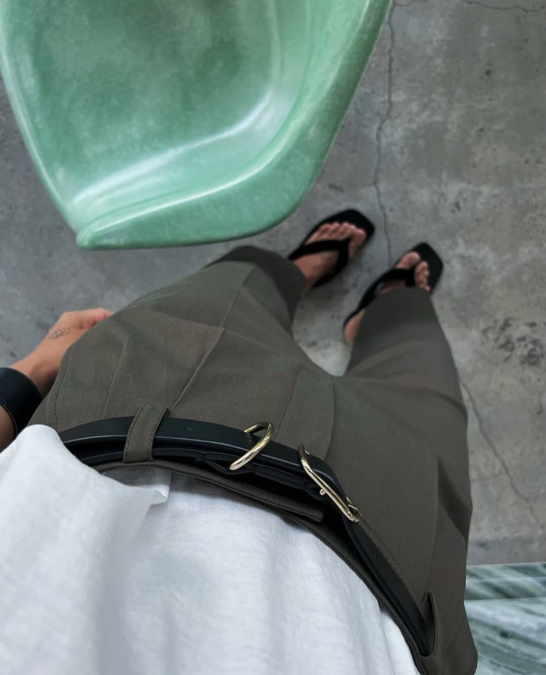 KAILEE/ 렌스토어/ cropped cotton pants/ 카키 상품이미지5