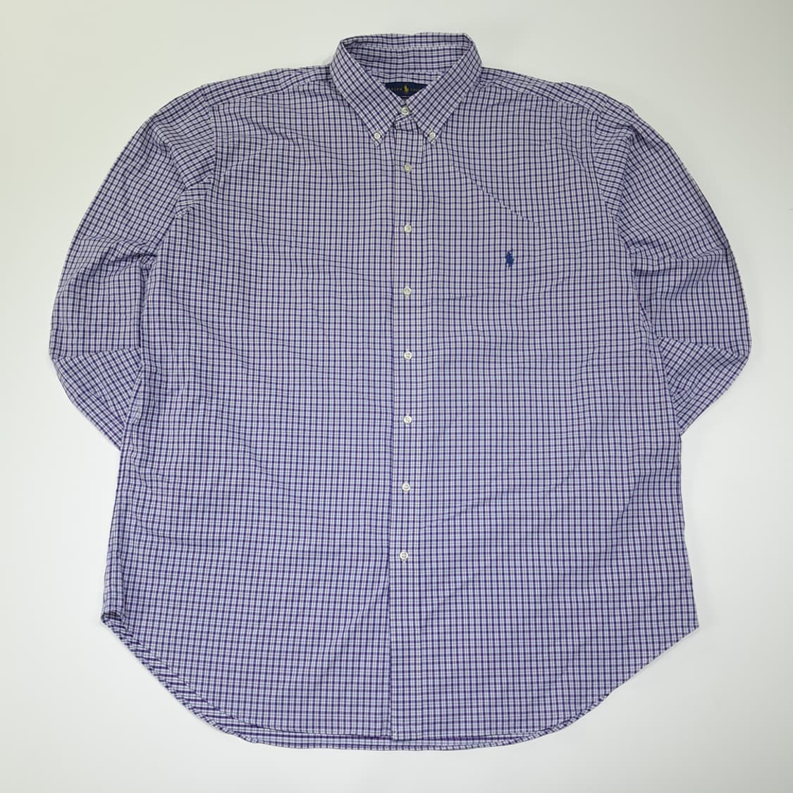 CL602 2XLT 폴로 마이크로 체크 퍼플 셔츠 남방 상품이미지1