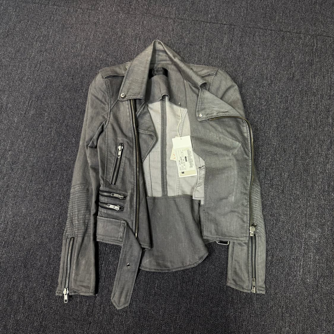 시스템 그레이 라이더자켓 상품이미지4