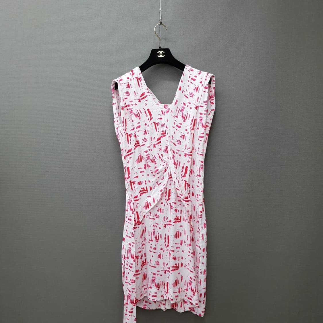 비비안웨스트우드 핑크 브러쉬 패턴 랩 원피스 38사이즈 상품이미지2
