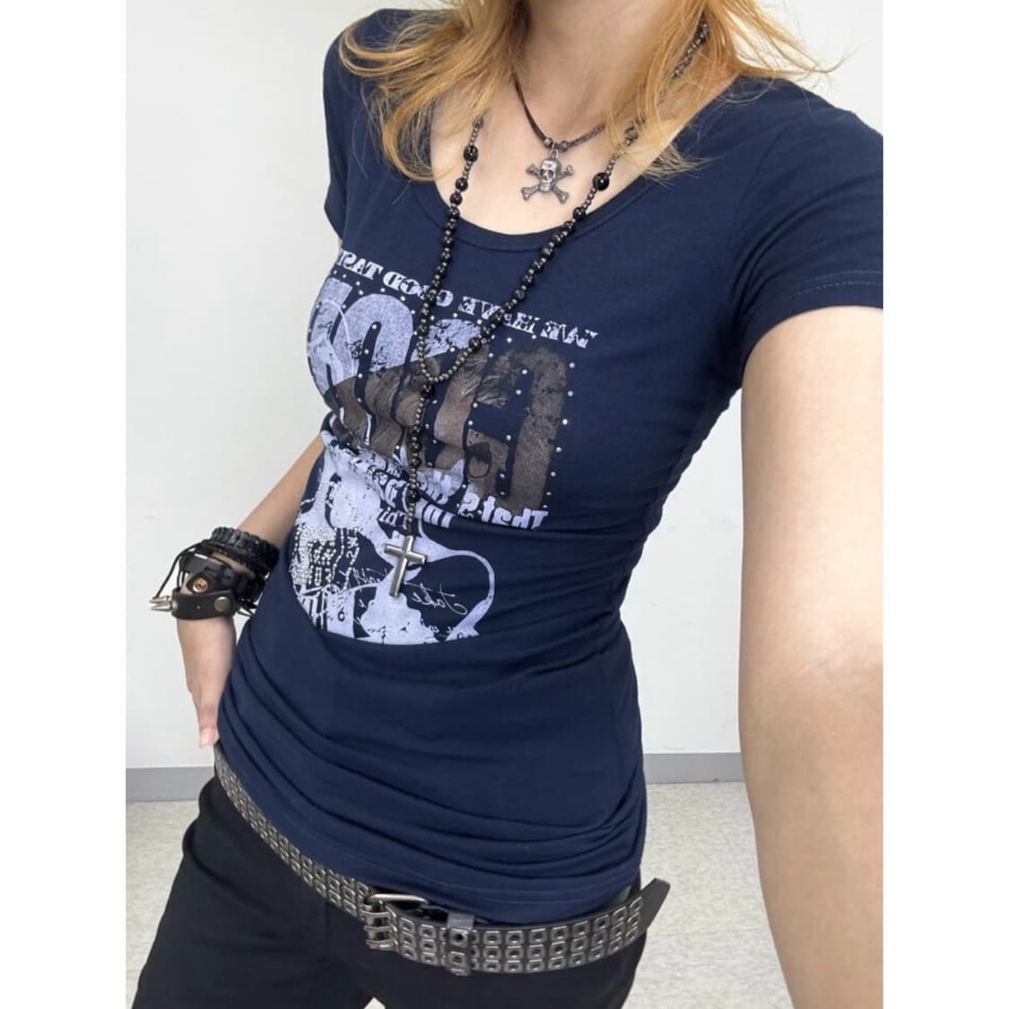 빈티지 락시크 펑크룩 y2k 반소매 상품이미지1