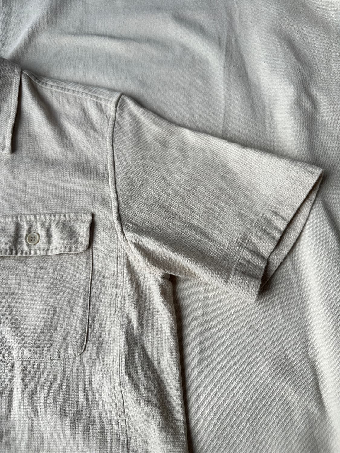 골든베어 재팬 린넨 블렌드 반팔 셔츠 아이보리 L 상품이미지4