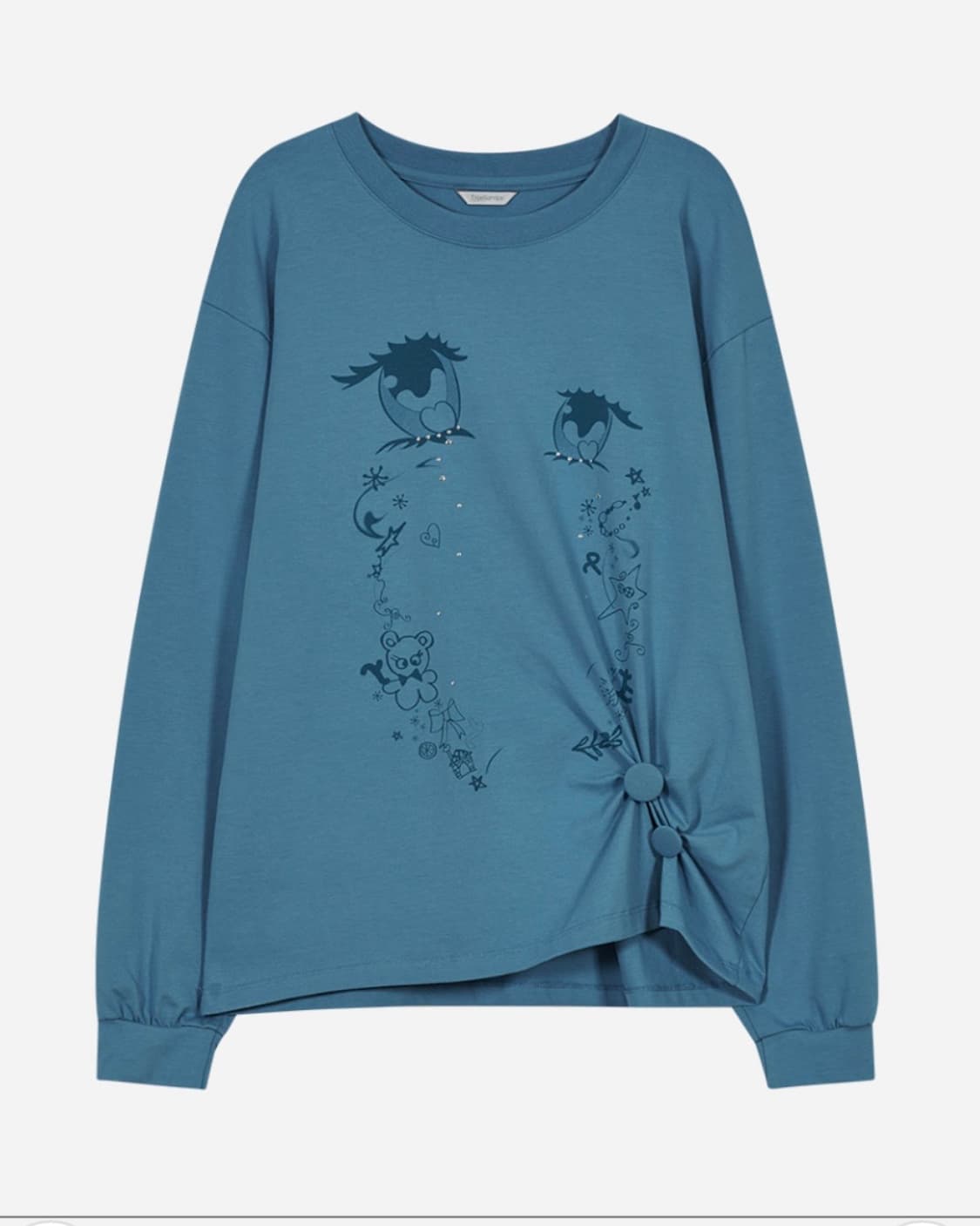 Cry Eyes Ruched Top [blue] 상품이미지1