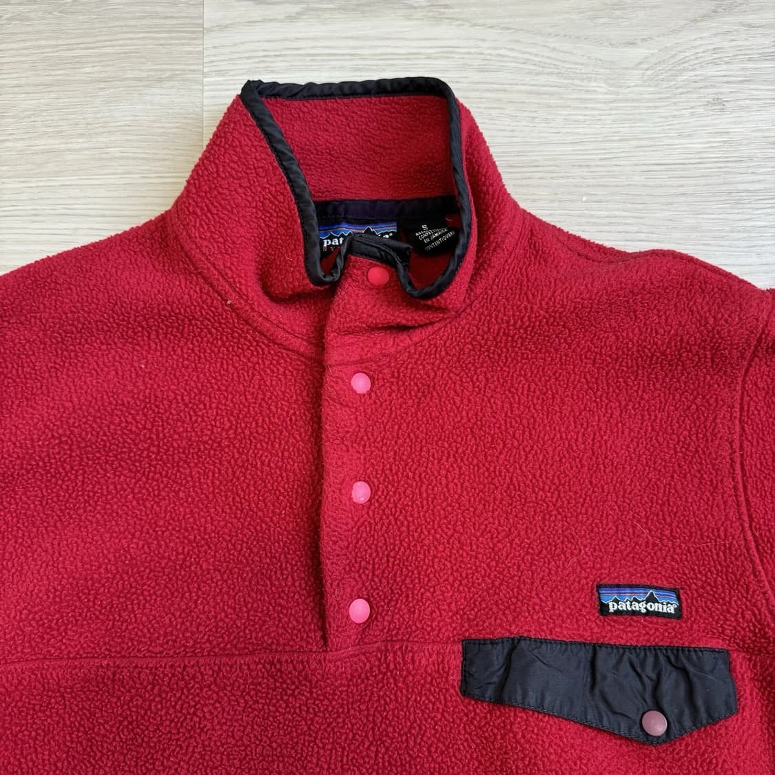 90s 파타고니아 신칠라 스냅-T 레드/블랙 자메이카 상품이미지2