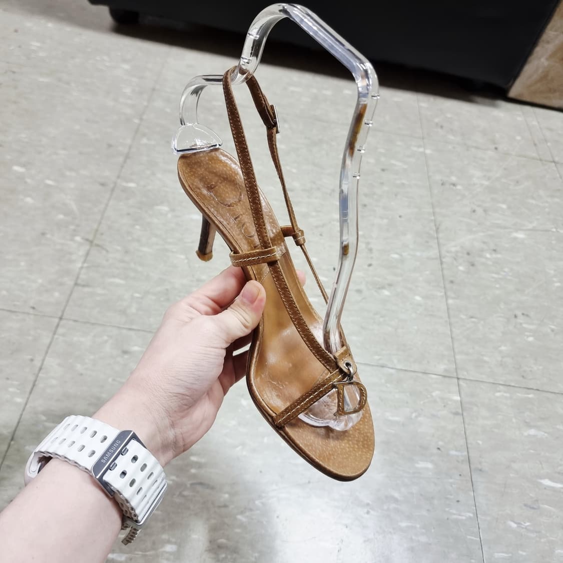 Dior 디올 가죽 샌들 오픈토힐 슬링백 구두 (225mm/35.5) 상품이미지4