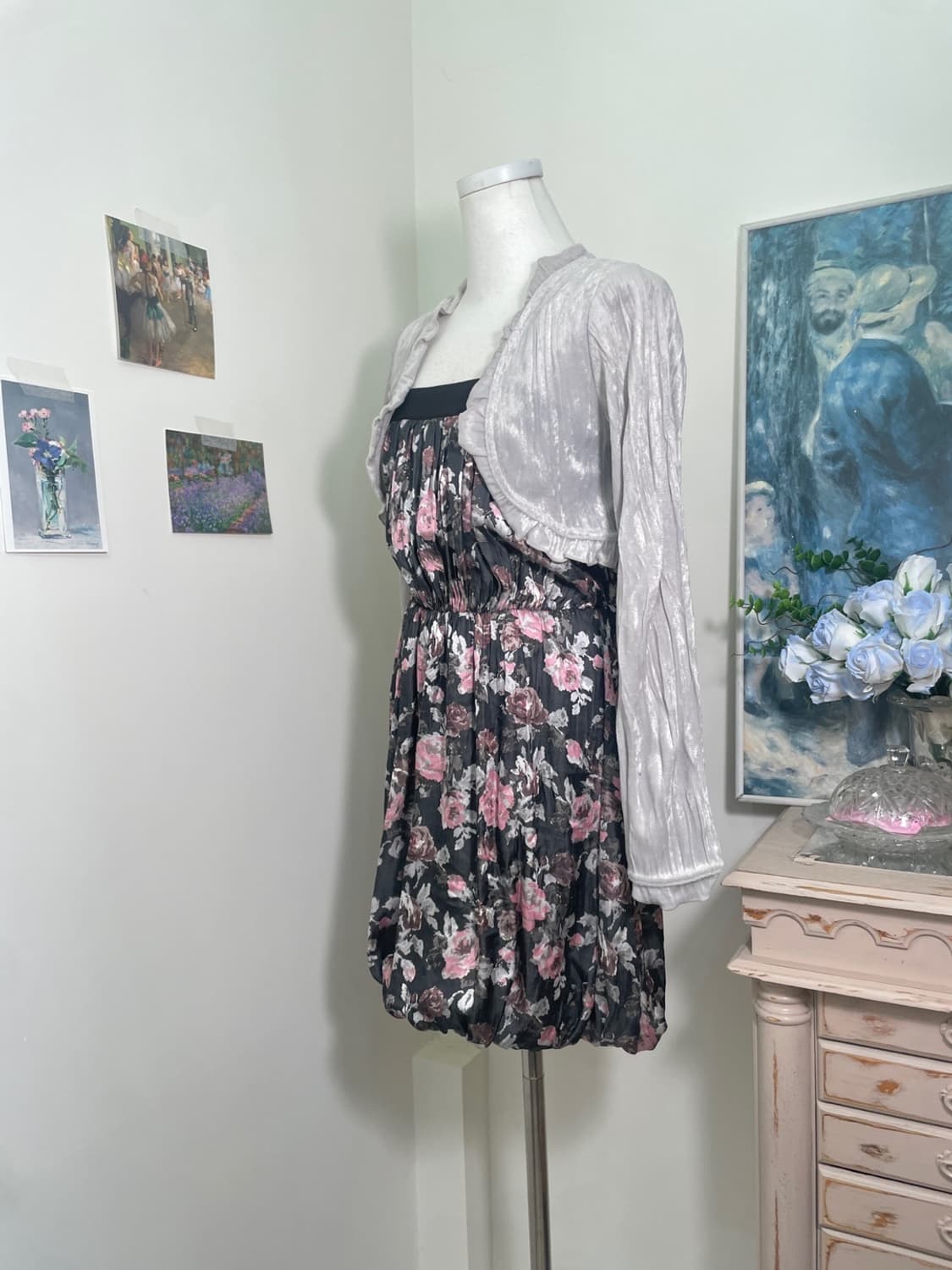 black watercolor flower waist banding mi 상품이미지9