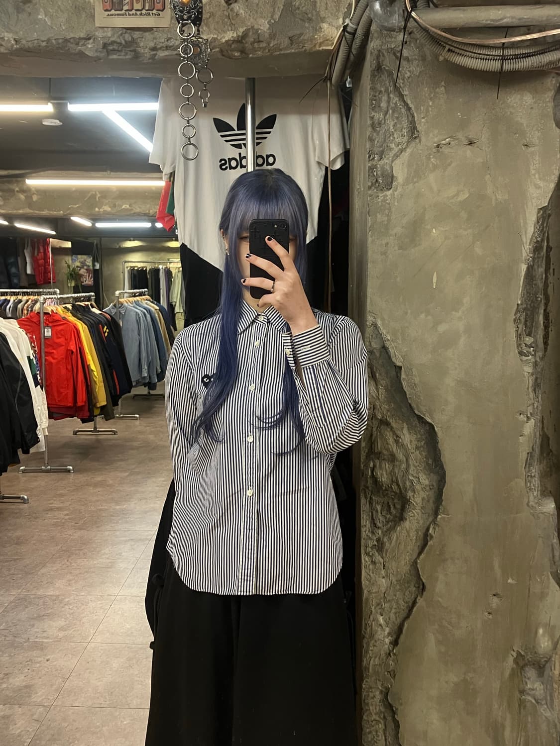 꼼데가르송 스트라이프 셔츠 네이비 화이트 L  #csz2281  상품이미지2