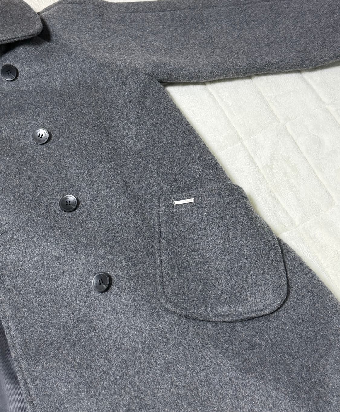 조이현x미세키서울 더블버튼 롱코트 챠콜  상품이미지5