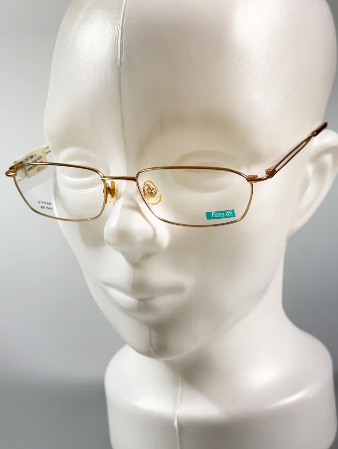90s FUTIS 골드 슬림 스퀘어 프레임 빈티지 안경 상품이미지8