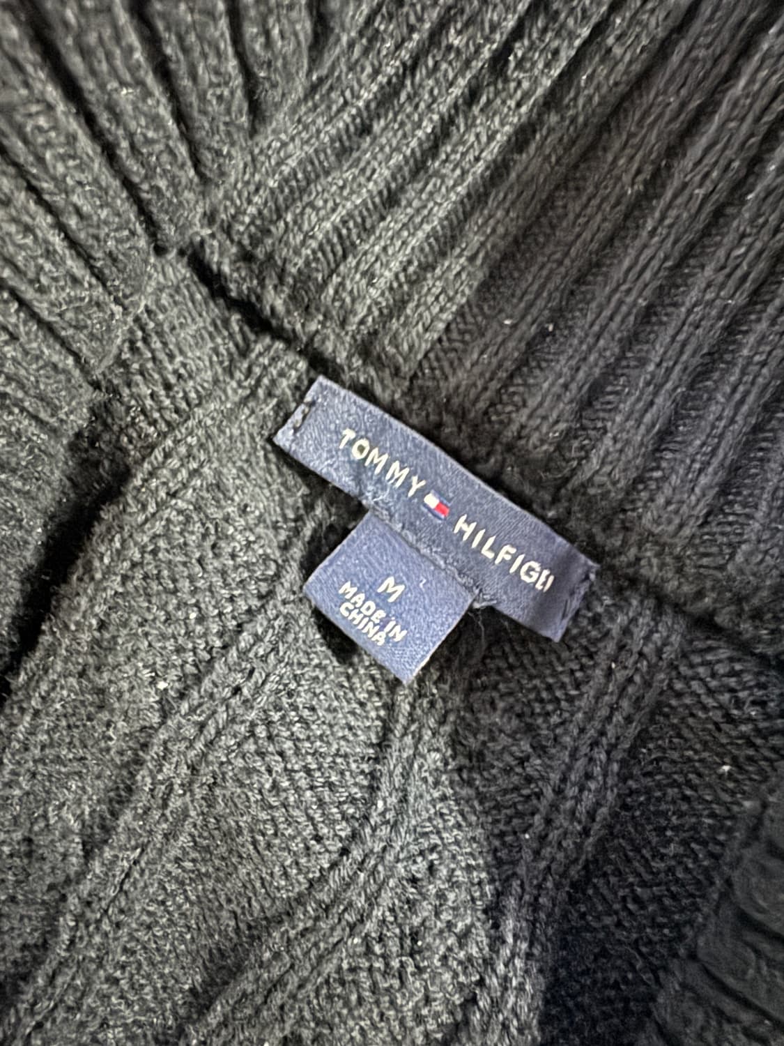 여성 타미힐피거 코튼 니트 집업 s 네이비 상품이미지3