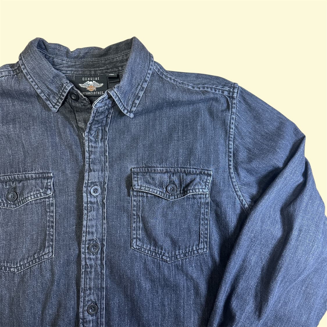 (새상품급) 할리 데이비슨 흑청 데님 셔츠 L 상품이미지2