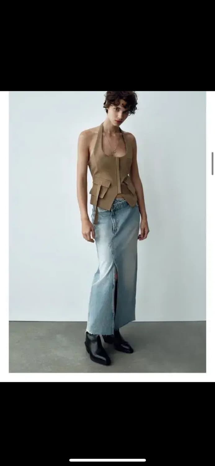 자라 TRF 데님 롱스커트 상품이미지3