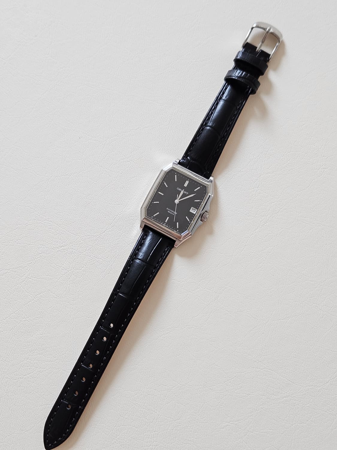 빈티지 오리엔트 스위머 검판 가죽 시계 상품이미지5