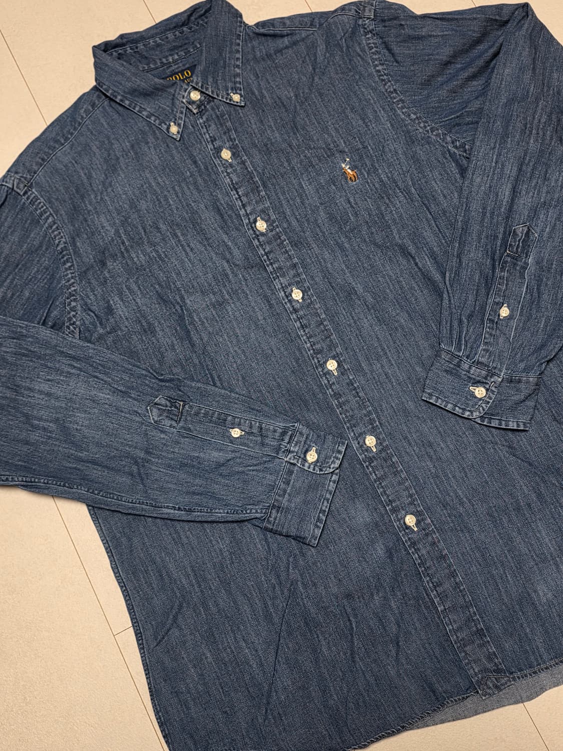 폴로 랄프로렌 클래식핏 데님 셔츠 SP 사이즈 청남방 상품이미지3