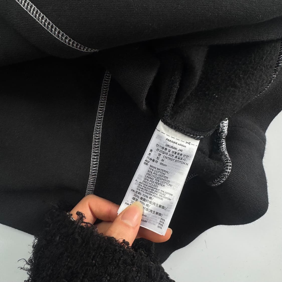 Adidas 아디다스 스몰로고 블랙 트랙탑 후드티 상품이미지6
