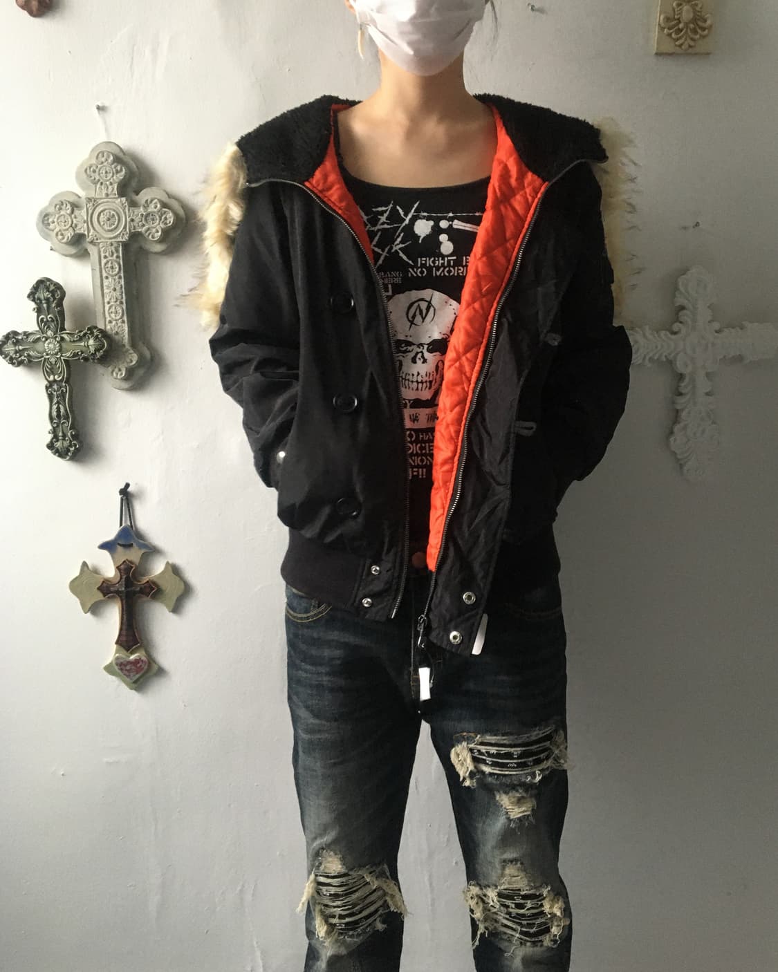 Fake fur hood jacket 상품이미지7