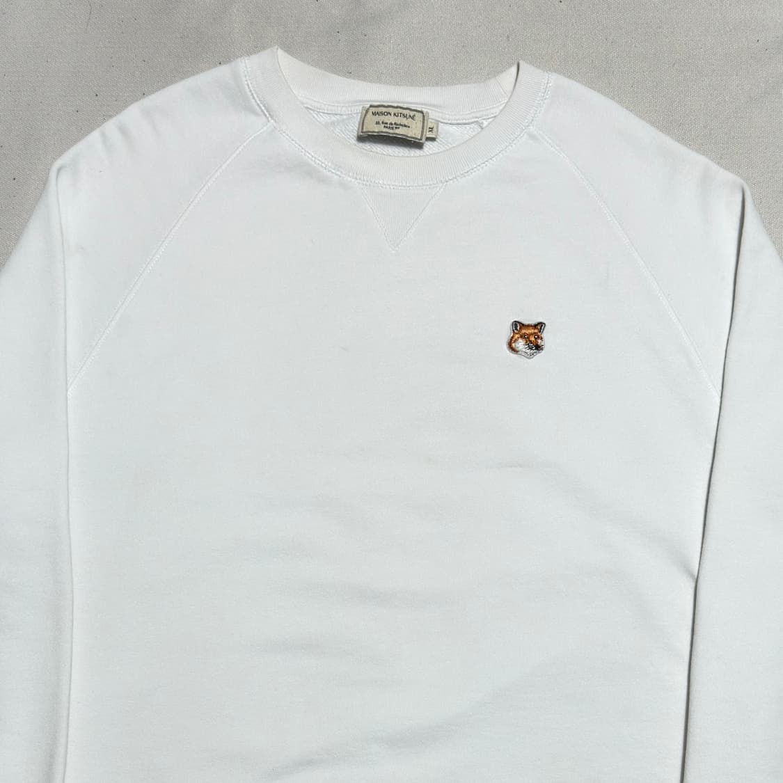 XL 메종키츠네 폭스 헤드 패치 화이트 맨투맨 상품이미지1