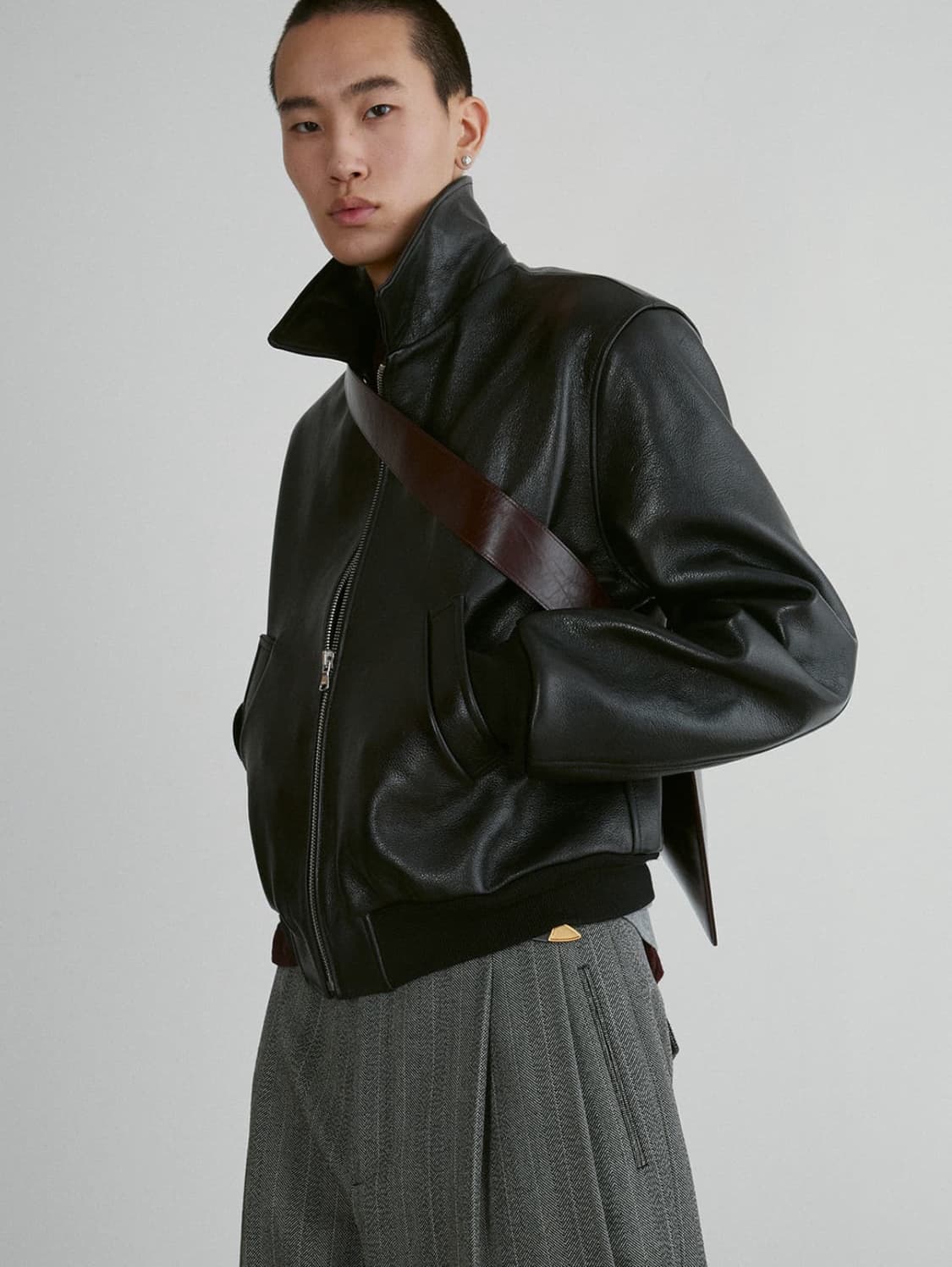 [새상품] 렉토 Ben 벤 고트 레더 점퍼 자켓 블랙 상품이미지2