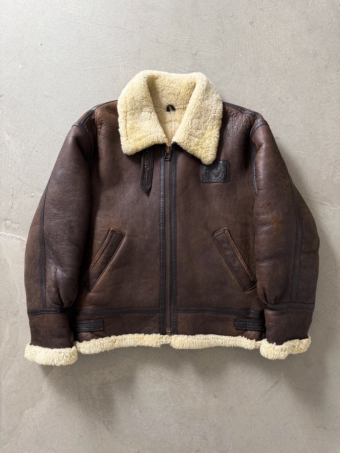 90s EDWIN Type B-3 Leather Bomber Jacket 상품이미지2