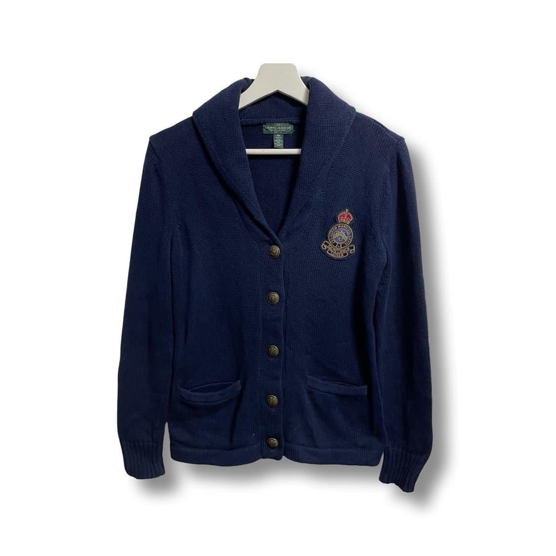 [M] 랄프로렌 빈티지 그린라벨 숄카라 가디건 네이비 상품이미지1