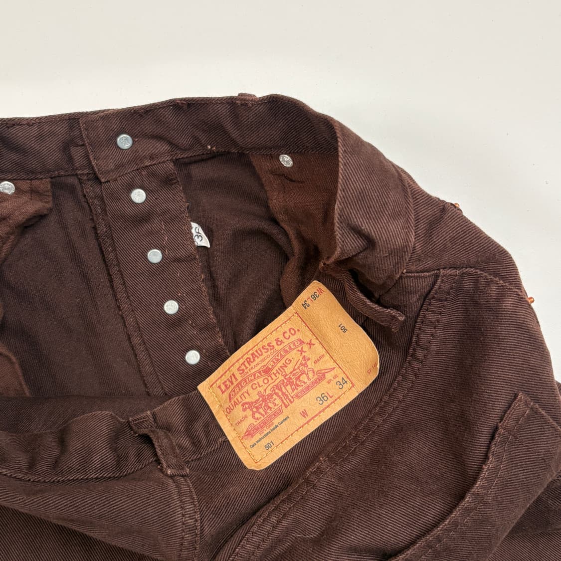[36x34] 90s USA Levi’s 501 brown pants 상품이미지7