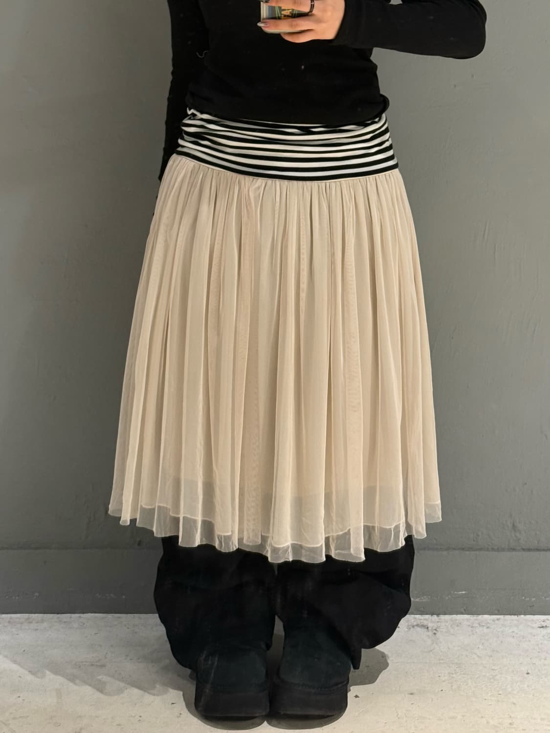 stripe pattern point sha skirt 상품이미지1