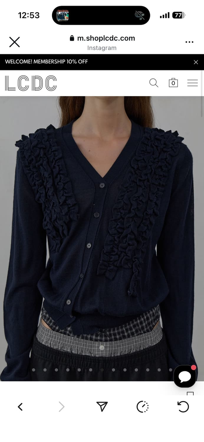 lcdc asymmetric frill cardigan navy 상품이미지1