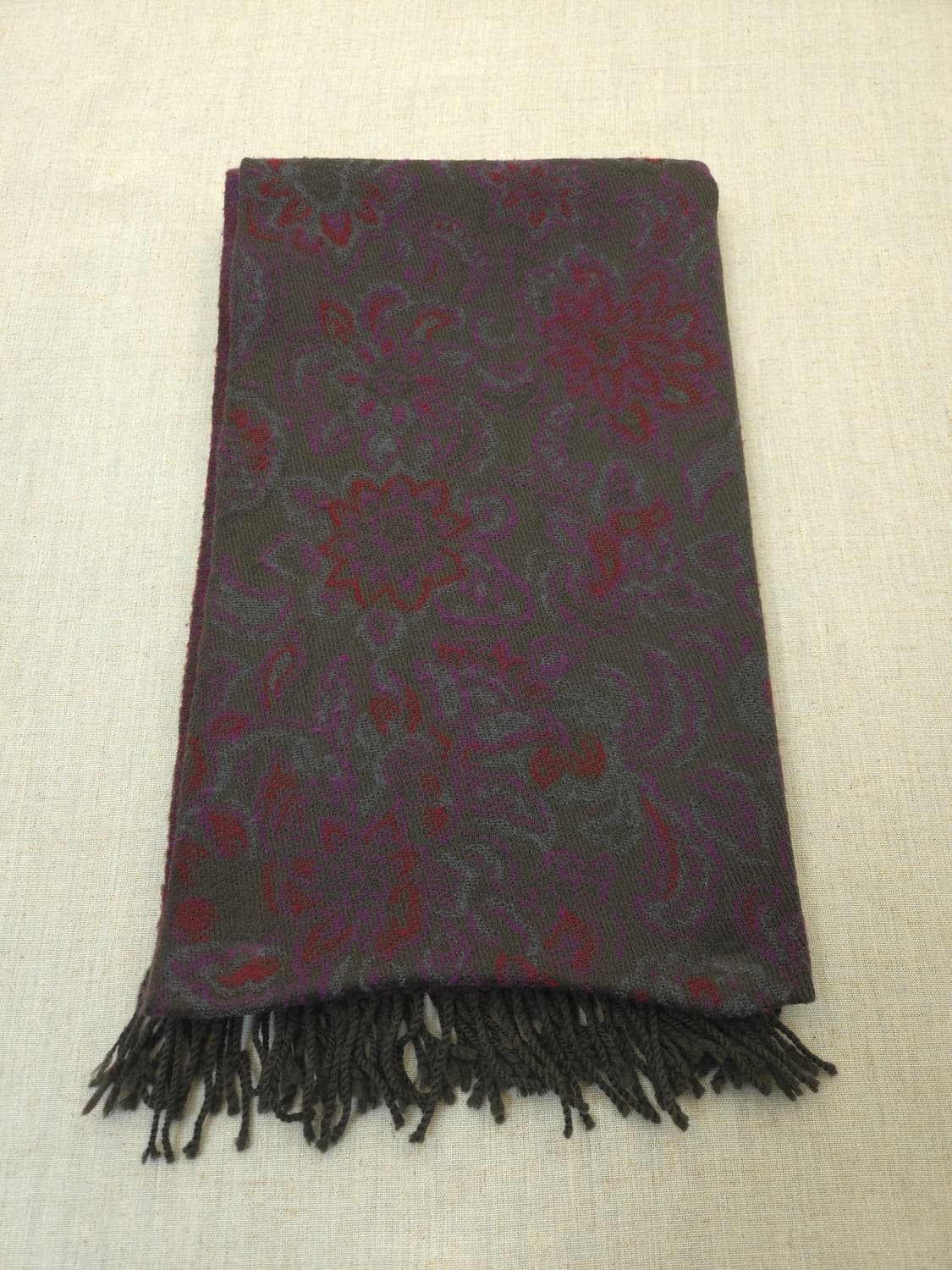 입생로랑 페이즐리 울 머플러 브라운 상품이미지5