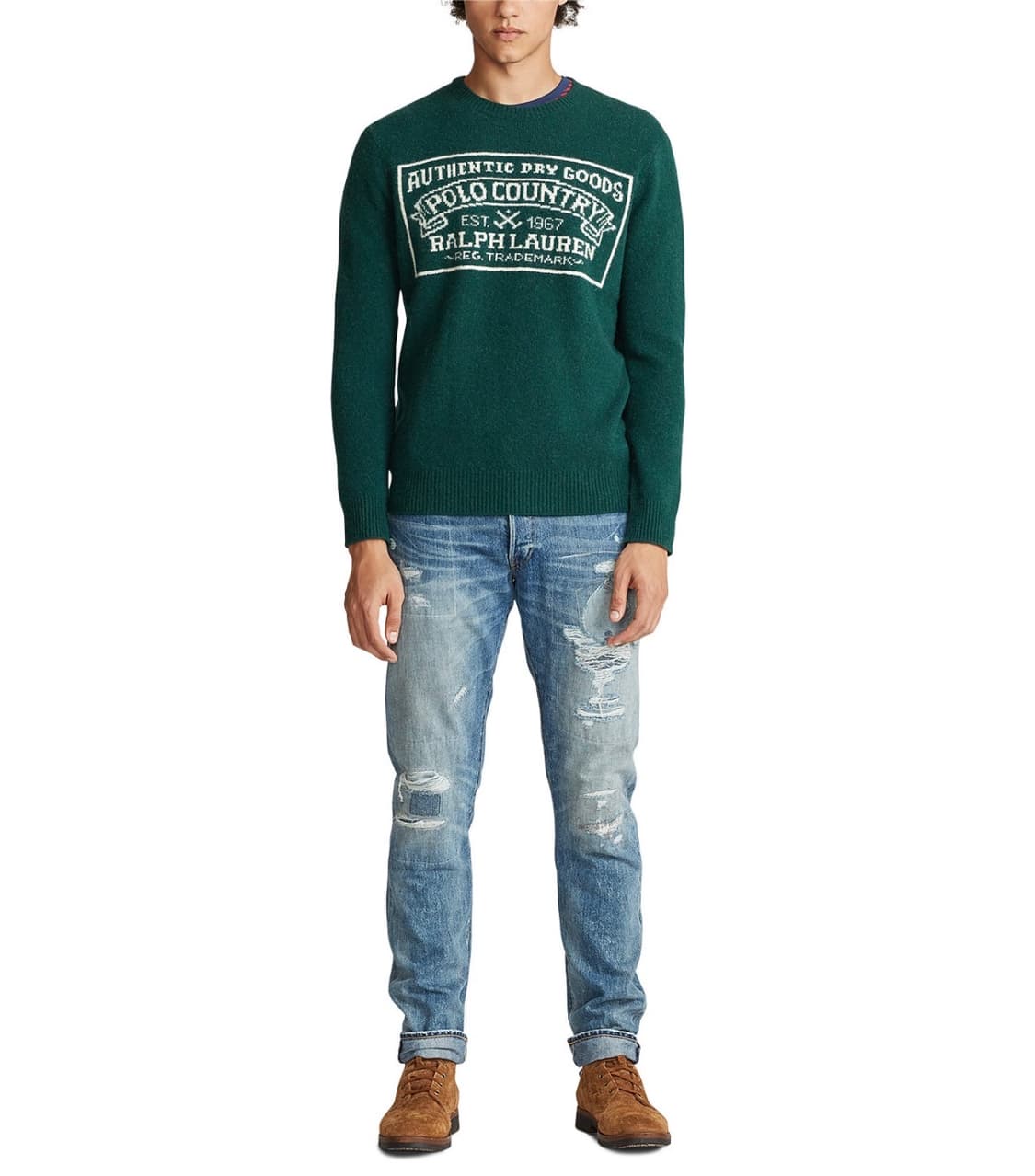폴로 랄프로렌 컨트리 박스로고 울 니트 그린 M 상품이미지4