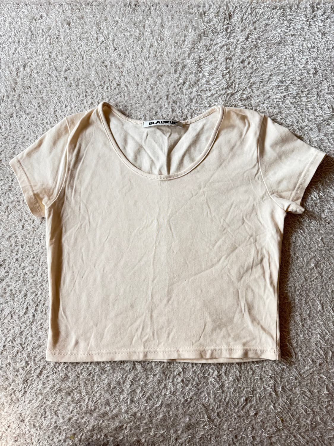 블랙업 유넥 크롭 반팔티 상품이미지2