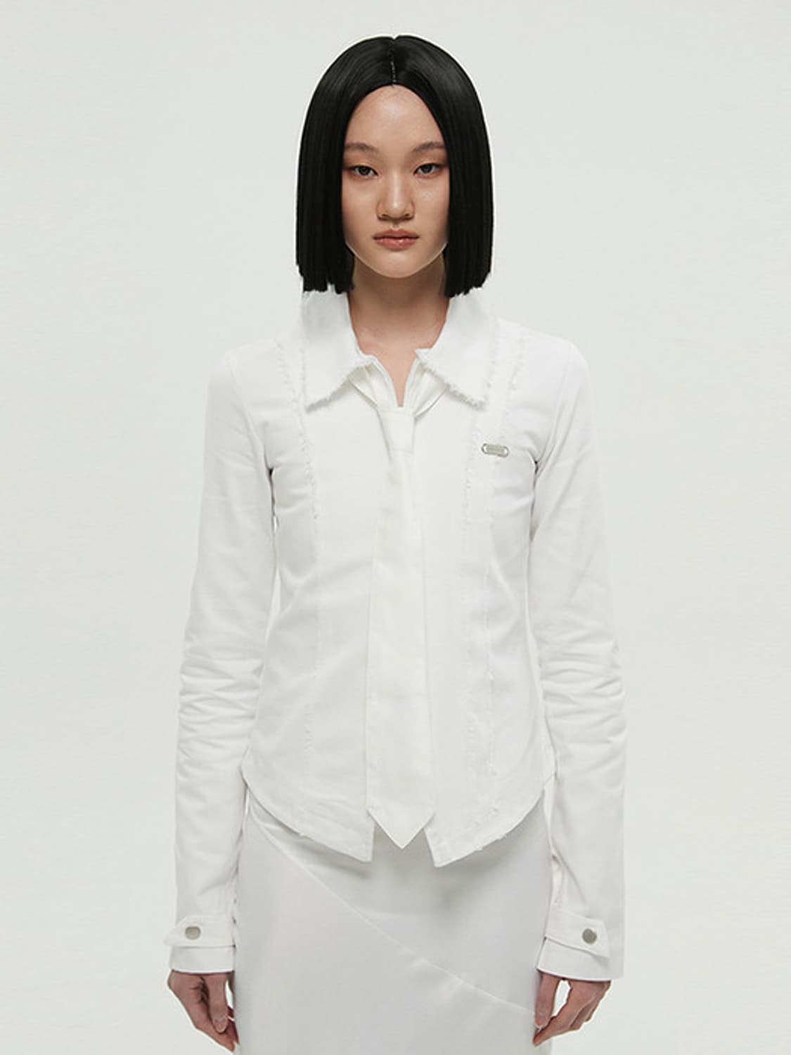 나체 로우컷 싱글 자켓 화이트 상품이미지1