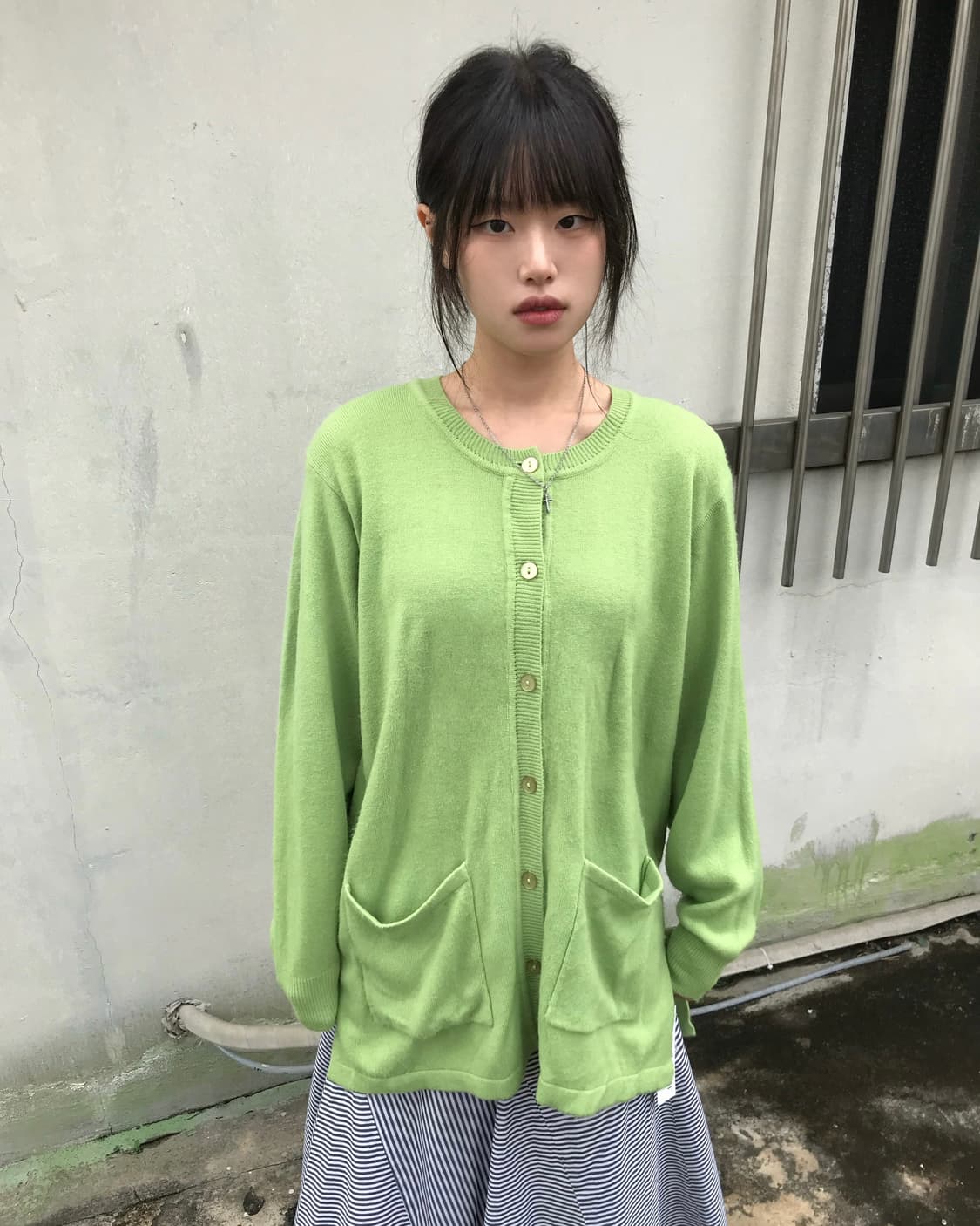 Mimose 라이트 그린 니트 가디건 상품이미지1